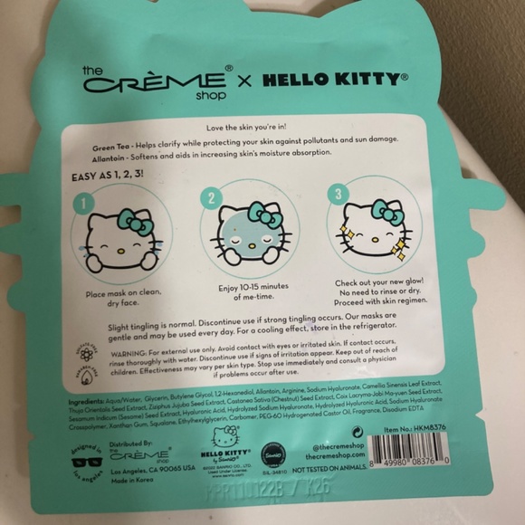 Limited edition luv u so matcha hello kitty face mask - Picture 2 of 2